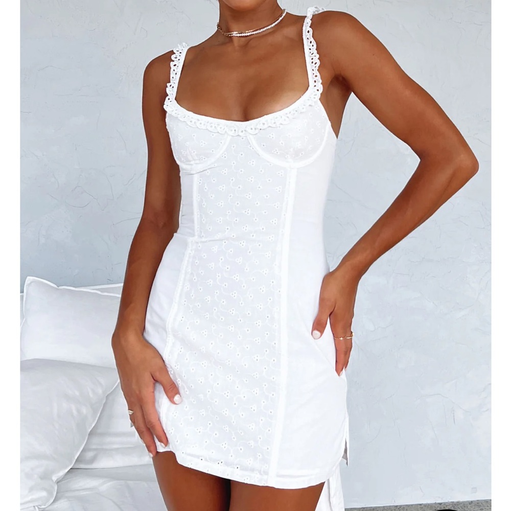 White fox A Sweeter Place Mini Dress White